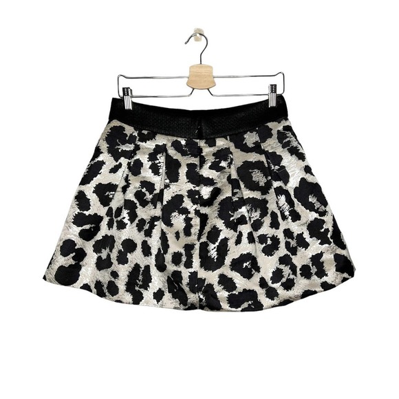 NWT Banana Republic Monogram Metallic Leopard Print Box Pleated Mini Skirt - Picture 9 of 15